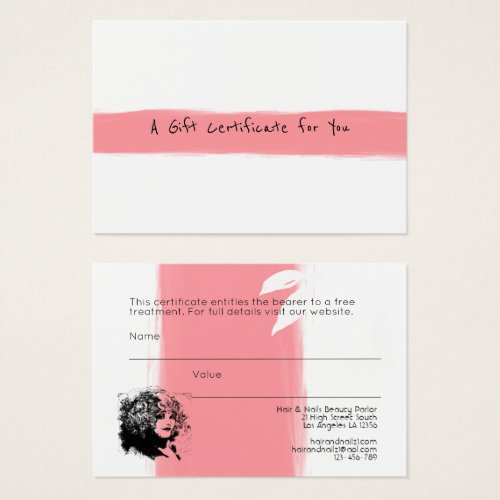 Elegant Gift Certificates Blush Pink _ ADD LOGO