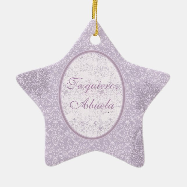 Elegant gift for grandmother ceramic ornament (Back)