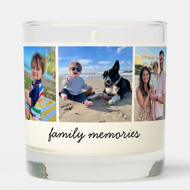 Elegant Gift for Mom Family Photo Personalized Scented Candle (Front)