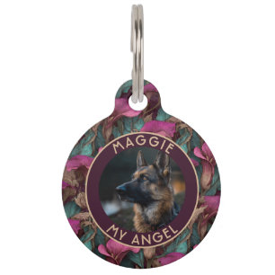 Elegant Gift For Pet Owner Calla Lilies Floral ID Tag