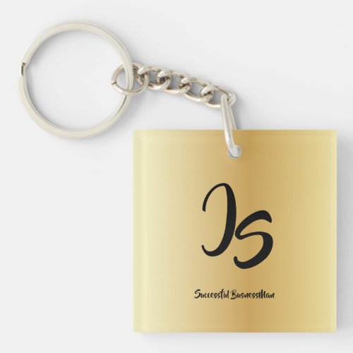 Elegant Gift with Personalize Gold Monogram Keychain