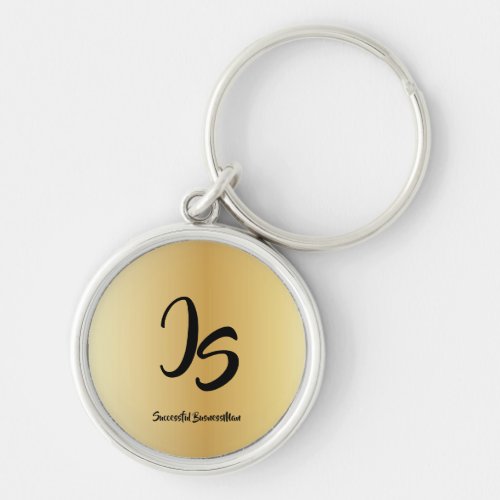 Elegant Gift with Personalize Gold Monogram Keychain