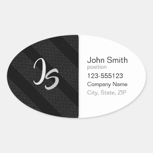 Elegant Gift with Personalize Silver Monogram Oval Sticker