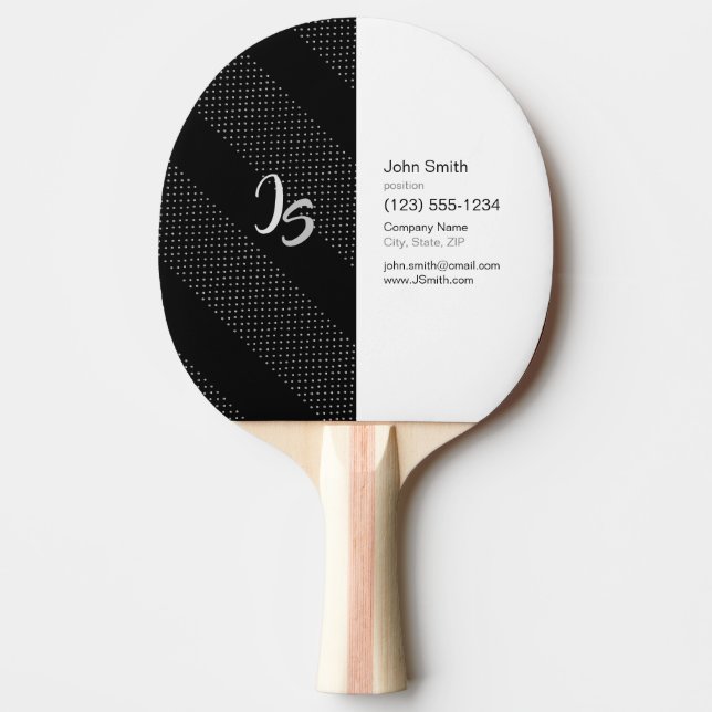 Elegant Gift with Personalize Silver Monogram Ping Pong Paddle (Front)