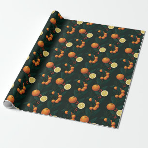 Elegant Gift Wrap w/ citrus, berries & botanicals