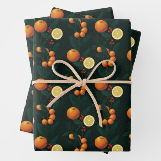 Elegant Gift Wrap w/ citrus, berries & botanicals