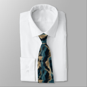 Elegant Gifts For Husband Tiger Print Neck Tie