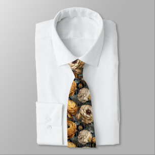 Elegant Gifts For Men Ranunculus Flower Neck Tie
