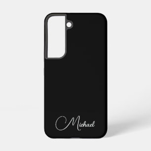 Elegant Gifts Monogram Handwritten Name Black Samsung Galaxy S22 Case