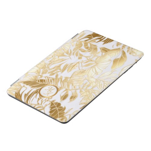 Elegant Gilded Gold_Look Monstera Leaf  iPad Mini Cover