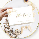 Elegant Gilded Wedding Thank You Folded Card<br><div class="desc">Thank your guests with this elegant Wedding folded thank you card with delicate modern hand written calligraphy details and beautiful faux gilded botanical leaves in golden hues. Option to add on the inside bottom section a printed message or leave in blank so you can hand write individual personal message later...</div>
