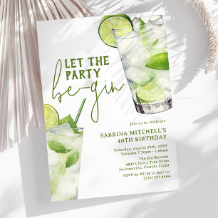 Elegant Gin Alcohol Adult Birthday Invitation