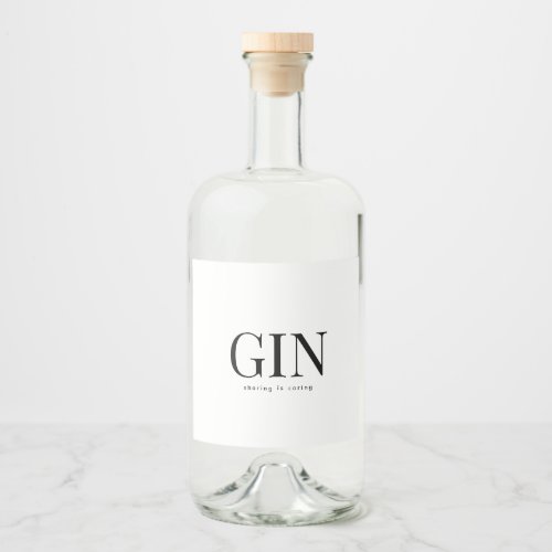 elegant GIN wedding Liquor Bottle Label