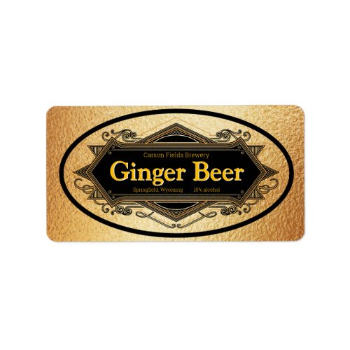 Elegant Ginger Beer Beverage Labels