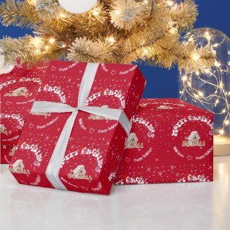 Elegant Ginger House Merry Christmas Graffiti Red