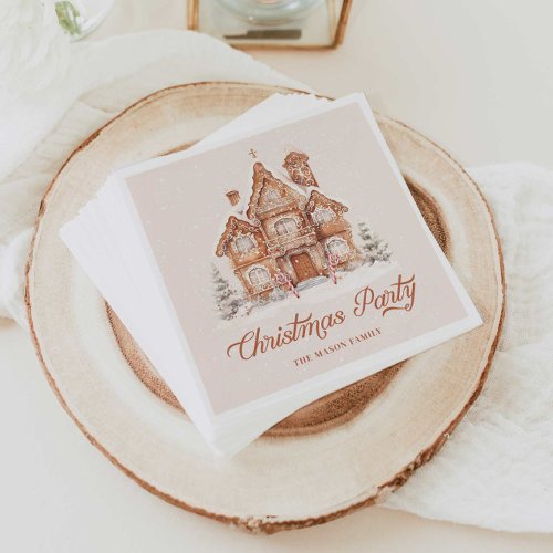 Elegant Gingerbread House Christmas Party  Napkins