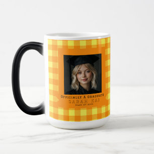 Elegant Gingham Pattern Graduation Gift Color Morph Mug