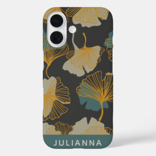 Elegant Ginkgo Leaves Pattern Autumn Personalized iPhone 16 Case