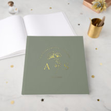 Elegant Ginkgo Leaves Sage Green Wedding Foil