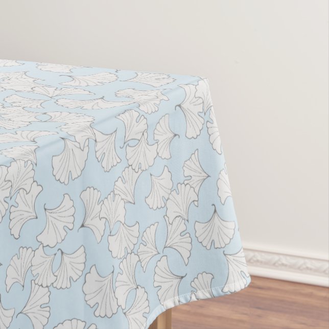 Elegant ginkgo leaves with custom background color tablecloth (In Situ)