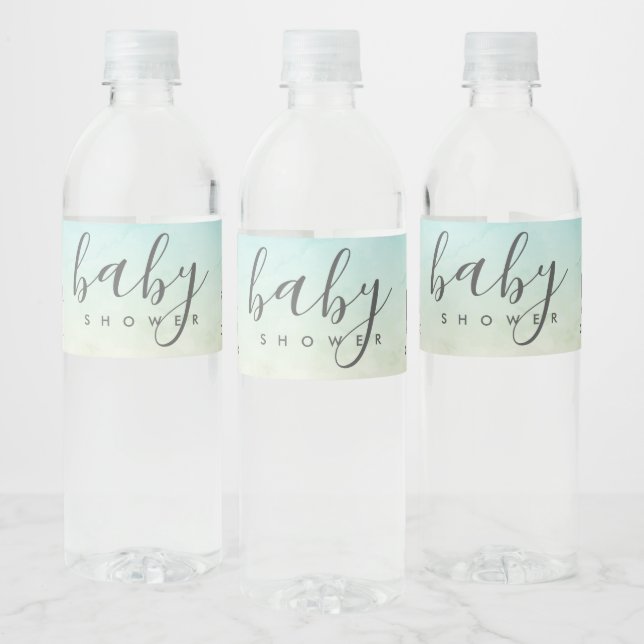 Elegant Giraffe Elephant Baby Shower Water Bottle Label (Bottles)