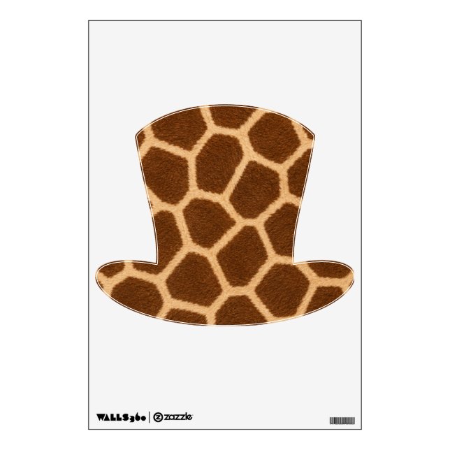 Elegant Giraffe Pattern Gentle Top Hat Wall Decal (Front)