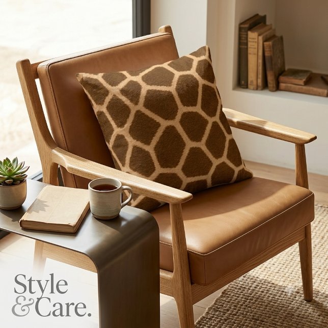 Elegant Giraffe Pattern Premium Quality Square Throw Pillow (Elegant Giraffe Pattern Premium Quality Square Throw Pillow)