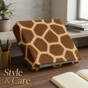 Elegant Giraffe Pattern Unique Stylish 3 Ring Binder