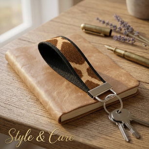 Elegant Giraffe Pattern Unique Stylish Wrist Keychain