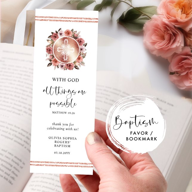 Elegant Girl Baptism Keepsake / Favor Bookmarks (Creator Uploaded)