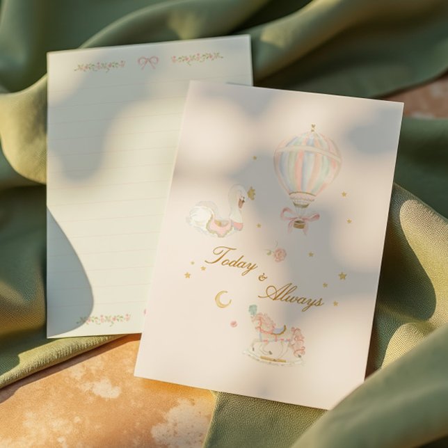 Elegant Girl Birthday Party Handwritten Keepsake Enclosure Card (Creator Uploaded)