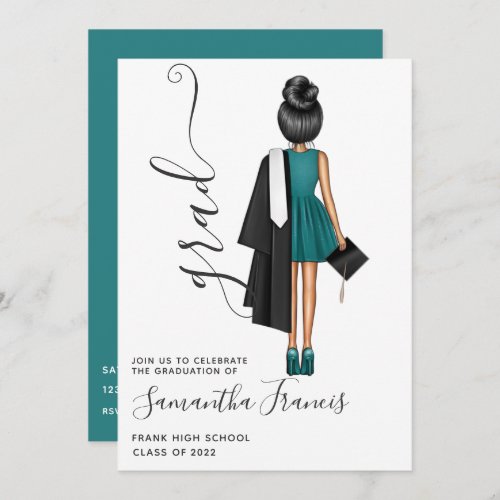 Elegant Girl Graduation Party Invit Invitation