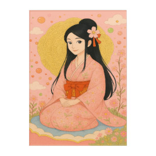 Elegant Girl in Kimono – Japanese Style Wall Art