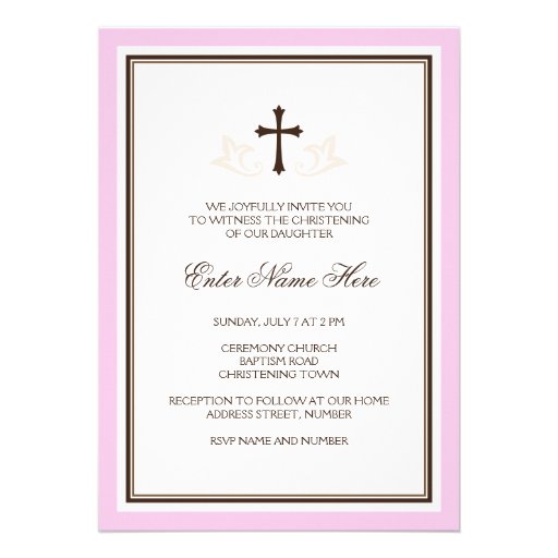 Elegant girls baptism/christening invitations 5