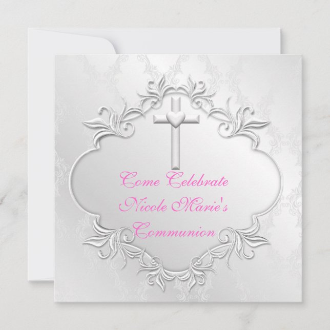 ELEGANT GIRLS COMMUNION Invitations (Front)