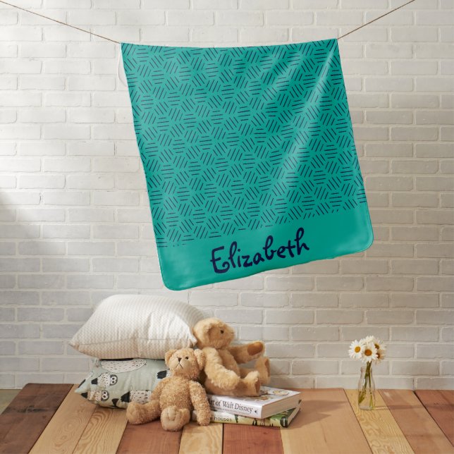 Elegant Girly Baby Shower Monogrammed Baby Gifts Blanket (In Situ)