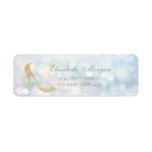 Elegant Girly BokehGlitter High Heel  Address Label