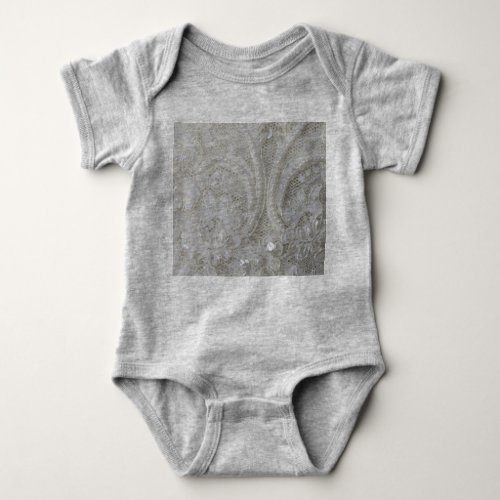 elegant girly chic grey cream beige white  floral baby bodysuit