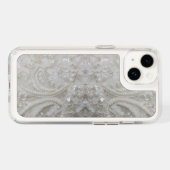 elegant girly chic grey cream beige white  floral speck iPhone case (Horz)