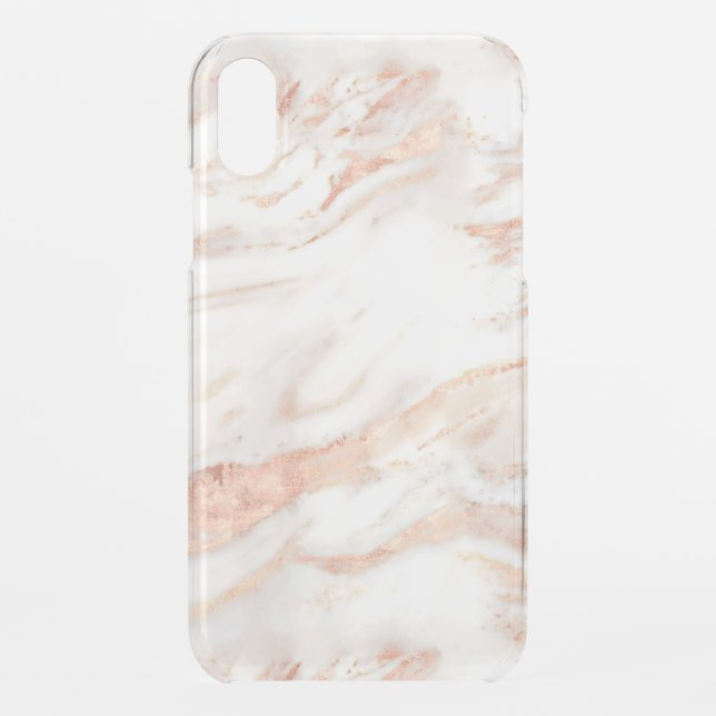 Elegant Girly Copper Rose Gold Marble Uncommon iPhone Case (Back)