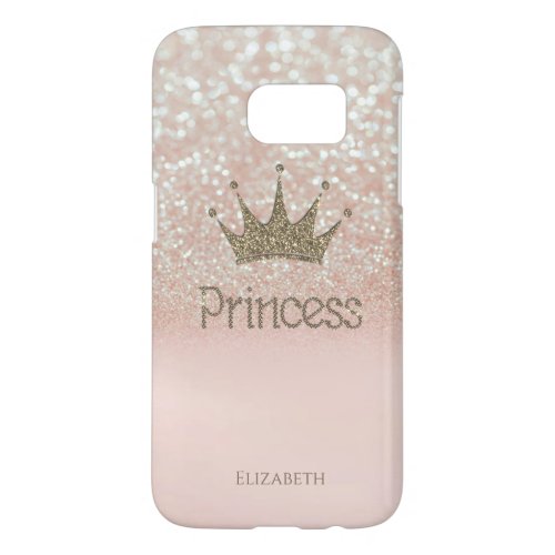 Elegant Girly Crown Princess Glitter Bokeh Samsung Galaxy S7 Case