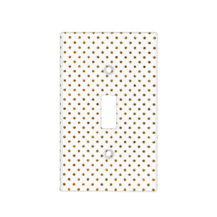 Elegant Girly Cute Polka Dots Glitter Photo Print Light Switch Cover