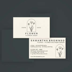 Elegant Girly Dandelion Flower Florist Floral Business Card