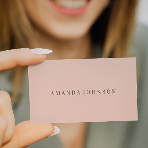 Customizable Elegant Girly Day Spa and Salon Blush Pink Business Card