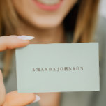 Elegant Girly Day Spa and Salon light green Business Card<br><div class="desc">Simple and professional business cards featuring your name and title or occupation in the lower right corner, framed by a chic millenial pink border. Add your contact information to the reverse side. All colors (even background color) text and sizes can be easily changed to fit you need. Do you need...</div>