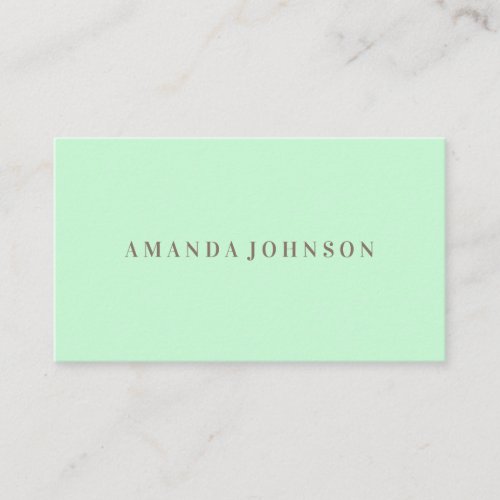 Elegant Girly Day Spa and Salon Mint Green Business Card