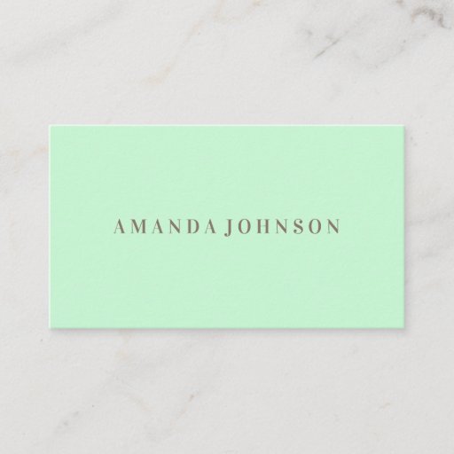 Customizable Elegant Girly Day Spa and Salon Mint Green Business Card