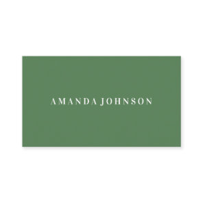 Elegant Girly Day Spa and Salon Moss Green Business Card