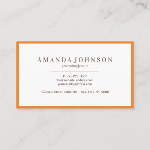 Elegant Girly Day Spa and Salon Orange Business Card