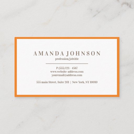 Customizable Elegant Girly Day Spa and Salon Orange Business Card